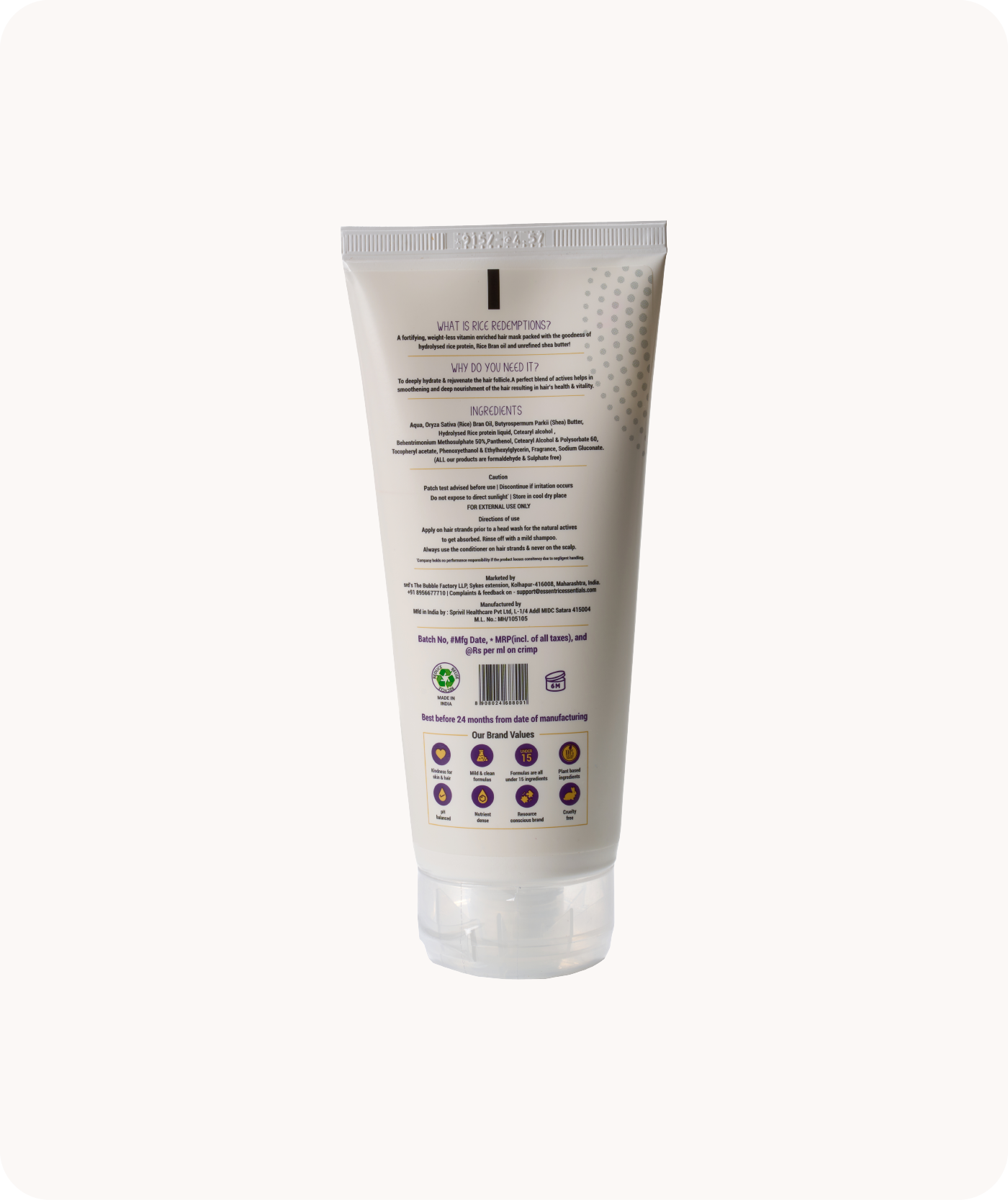 Rice Redemptions pre wash hair mask